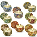Scented Candles Gift Set 2.5oz for Women Strong Fragrance Aromatherapy Candles Natural Soy Wax Candles Portable Travel Tin Jar Candles Gifts for Valentine’s Day, Christmas, Birthday and Party(8 Pack)