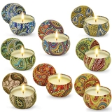 Scented Candles Gift Set 2.5oz for Women Strong Fragrance Aromatherapy Candles Natural Soy Wax Candles Portable Travel Tin Jar Candles Gifts for Valentine’s Day, Christmas, Birthday and Party(8 Pack)