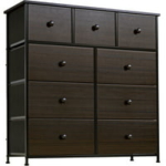 Reahome Leather Finish Chest of 9 Drawer Dressers (Rustic Brown) (41.73 x 13.19 x 6.50 Inches) @ $89.58
