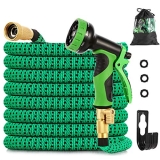 Watato Expandable Garden Hose 50ft-Durable Flexible Water Hose with 9-Way Spray Nozzle and 4 Layers Latex-3/4 inch Solid Brass Fittings-Strength 3750D No Kink Lightweight Outdoor Expanding Hose Pipe @ $11.55