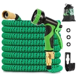 Watato Expandable Garden Hose 50ft-Durable Flexible Water Hose with 9-Way Spray Nozzle and 4 Layers Latex-3/4 inch Solid Brass Fittings-Strength 3750D No Kink Lightweight Outdoor Expanding Hose Pipe @ $11.55
