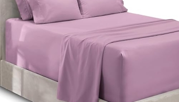 Hearth & Harbor Extra Deep Pocket Queen Sheets Sets – Fits Mattress 18-24 Inches Deep – Extra Deep Pocket Sheets – 6 Piece Queen Size – Lavender Dream @ $17.14