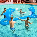 Inflatable Pool Volleyball Set with 2 Balls – Dolphin Shaped Volleyball Court @ $10.00