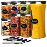 Clear Airtight Food Storage Containers for Kitchen Pantry Organization and Storage – 7 PC – Kitchen Storage Containers for Food @ $13.92