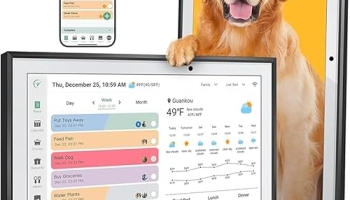 Digital Calendar 10.1 Inch Smart Electronic Family Planner with Chore Chart Display, IPS HD Touch Screen with WiFi App Control, Share Photos, Videos and Sound Reminder, Gifts for Women Men, Gifts for Mom Dad, Desk Calendar Refills @ $59.99