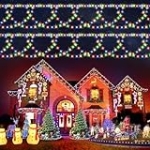 Christmas Outdoor Lights, Color Changing Half-Round Christmas Lights 380 LEDs 34FT with 8 Lighting Modes, Outdoor Christmas Lights for House, Garden, Yard Decor @ $7.60