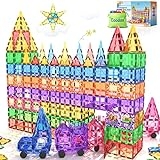 100PCS Magnetic Tiles STEM Building Toys Set with 2 Cars, Sensory Stacking Magnetic Blocks for Toddlers & Kids, Ideal for Preschool Montessori Toys Christmas Birthday Gifts for Boys & Girls Ages 3+ @ $25.00