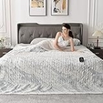 WOOMER Heated Blanket Full Size Electric Blanket 77″x 84″, Soft Faux Fur Fast Heating Blanket, 10 Heating Levels & 0.5-12H Auto Off, Over-Heat Protection, ETL Certification