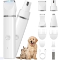 Veeconn Dog Clippers Grooming Kit Hair Clipper-Low Noise Paw Trimmer- Rechargeable – Cordless Quiet Nail Grinder Shaver for Cats and Other Pets @ $11.84