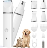 Veeconn Dog Clippers Grooming Kit Hair Clipper-Low Noise Paw Trimmer- Rechargeable – Cordless Quiet Nail Grinder Shaver for Cats and Other Pets @ $11.84