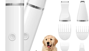 Veeconn Dog Clippers Grooming Kit Hair Clipper-Low Noise Paw Trimmer- Rechargeable – Cordless Quiet Nail Grinder Shaver for Cats and Other Pets @ $11.84