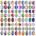 120 Pieces Assorted European Craft Beads Large Hole Lampwork Spacer Beads Colorful European Beads for DIY Necklace Bracelet Jewelry Making (Abstract Flower) @ $8.69