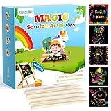 Smasiagon Rainbow Scratch Arts for Kids – 125 Mini Craft Paper Notes – Art Supplies Party Favors Kids Toys Easter Basket Stuffers – Birthday Gift Classroom Game Toy for Girls Boys @ $4.22