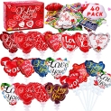 40 Pack Valentines Day Gifts for Kids Classroom Exchange Valentine Day Heart Balloons Party Favors for Kids Decorations School Class Prizes I Love You Heart Balloons Gift 4.3 Inch @ $9.99