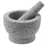 ChefSofi Mortar and Pestle Set – 6 Inch – 2 Cup Capacity – Unpolished Heavy Granite for Enhanced Performance and Organic Appearance – Included: Anti-Scratch Protector + Italian Recipes EBook @ $26.82