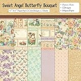 6×6” 160gsm cardstock Single Sided Scrapbooking 24 Paper Pad vintage decoupage scrapbook kit patterned paper junk journal supplies journaling supply scrap paper crafting Angel @ $2.99