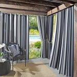 Sun Zero Valencia Cabana Stripe Indoor/Outdoor UV Protectant Energy Efficient Grommet Curtain Panel @ $8.83