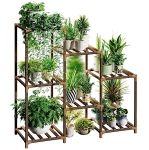 Bamworld Plant Stand Indoor Plant Stands Wood Outdoor Tiered Plant Shelf for Multiple Plants 3 Tiers 7 Potted Ladder Plant Holder Table Plant Pot Stand Boho Decor Home Decor for Window Balcony Living Room Gardening Gifts @ $19.99