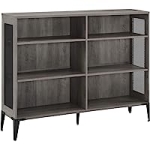 Walker Edison 3 Tier Industrial Wood and Metal Mesh Bookshelf @ $176.00