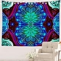 Batmerry Psychedelic Bright Neon Tapestry, Forms Ultraviolet Glowing Indian Paisley Mandala Hippie Trippy Tapestry Wall Art Meditation Decor for Bedroom Living Room Dorm, 59.1 x 82.7 Inches @ $8.49