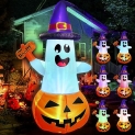 fotako 5FT Halloween Inflatables Decorations Outdoor Pumpkin Ghost with Multi-Color Flashing Build-in LED Blow Up Yard Decor Inflatables Clearance for Halloween Party Indoor Outdoor Yard Garden Lawn @ $22.99