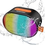 ROFALL Bluetooth Speakers with Lights, Portable Wireless Speaker, HD Sound, TWS Dual Pairing, Waterproof, Lightweight Compact Size, Night Light Party Speakers for Holiday, Travel @ $4.98