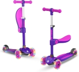 Gotrax KS3 Kids Kick Scooter, LED Lighted Wheels, Adjustable Height Handlebars and Removable Seat,…