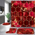 Poedist 4 Pcs Bathroom Shower Curtain Set @ $18.50