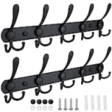 2-Pack TICONN Wall Mounted Coat Rack w/5 Heavy Duty Tri Hooks @ $13.26