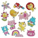 sinceroduct Gem Diamond Painting Kits for Kids, Laser Stickers and Beautiful Clear Diamonds, Arts and Crafts for Kids Girls Boys and Adult Beginners, Kids Gift, 12 Pieces Cute Animals @ $3.49