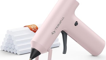 Tilswall Cordless Hot Glue Gun, Fast Preheating with 2000mAh Built-in Battery Hot Melt Glue Gun, 20 Premium Glue Sticks, Mini Glue Gun Ideal for Crafts, DIY Gift, Repairs Pink @ $10.59