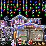 66ft 640 LED Christmas Lights Outdoor – 8 Modes Icicle Lights with 120 Drops, Waterproof Plug in Fairy String Lights with Timer Memory for Party, Holiday, Wedding, Christmas Decoration, Multicolor @ $24.00