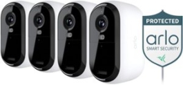 Arlo – Essential 4-Camera Outdoor Wireless 2K Security Camera (2nd Generation) with Yard Sign – White @ $199.99
