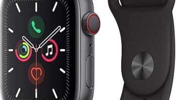 Apple Watch Series 5 (GPS + Cellular, 40MM) – Space Gray Aluminum Case with Black Sport Band (Renewed) @ $127.56