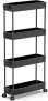 SPACEKEEPER Slim Rolling Storage Cart 4 Tier Bathroom Organizer Cart Mobile Shelving Unit Slide Out Utility Cart for Kitchen, Bthroom, Makeup, Craft, Laundry Narrow Places, Black @ $9.99