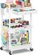 3 Tier Rolling Cart with Drawer, Bathroom Storage Organizer with 2 Lockable Wheels, Multifunctional Rolling Storage Cart for Bathroom, Kitchen, Office, Craft, Makeup, Baby Essentials, White @ $13.74