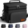 HOTOR Insulated Lunch Box for Men & Women – Leak-Proof Cooler Lunch Bag with 4 Pockets, Adjustable Strap, Ideal for Work, Picnic, Travel – Medium, Black, 10.2