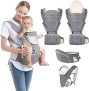 Baby Carrier, 6-in-1 Newborn to Toddler Carrier(7-50lbs), Front & Back Carrier with Detachable Hip Seat, Soft & Adjustable, All Seasons, Ideal for Mom & Dad, Perfect for Shopping & Travel (Grey)Baby Carrier, 6-in-1 Newborn to Toddler Carri… @ $39.99