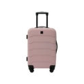 Protege 20 Inch Durable, Lightweight, Scratch-Resistant 100% ABS Construction Hard-Side Rolling Carry-on with 4-Wheels Spinner (Pearl Blush) @ $39.98