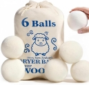 Wool Dryer Balls, New Zealand Dryer Balls Laundry Reusable Reduce Static Cling, Dryer Ball to Reduce Wrinkles & Shorten Drying Time, Drying Balls Fabric Softener Ball for Laundry（Pack of 6) @ $5.99