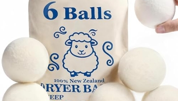 Wool Dryer Balls, New Zealand Dryer Balls Laundry Reusable Reduce Static Cling, Dryer Ball to Reduce Wrinkles & Shorten Drying Time, Drying Balls Fabric Softener Ball for Laundry（Pack of 6) @ $5.99