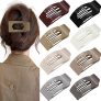 8 Pack Flat Hair Clips for Women – Glossy Neutral No-Slip Flat Claw Clips for Thick & Thin Hair, Large Strong Hold Square Rectangle Hair Accessories for Work & Stylish Fall Outfits @ $3.99