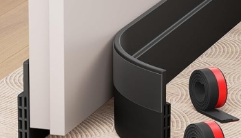 Hojoy 2 Pack Under Door Draft Stopper, Adjustable Door Sweep Anti-Collision Strong Adhesive Weather Stripping Tape Soundproof Draught Stoppers 2