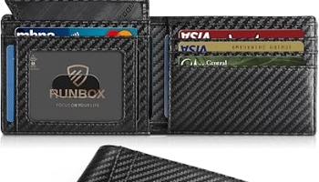 RUNBOX Wallet for Men Slim Rfid Leather 2 ID Window With Gift Box | Slim @ $6.19