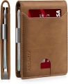 RUNBOX Slim Wallets for Men – Leather Money Clip Mens Wallet – RFID Blocking Front Pocket Bifold Wallet – Thin Credit Card Holder with Gift Box @ $8.99