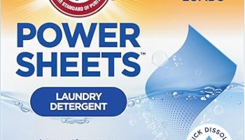 ARM & HAMMER Power Sheets Laundry Detergent, Fresh Breeze Scent, No Mess, Lightweight and Travel-Friendly, 35 Count, Up to 70 Small Loads @ $5.25