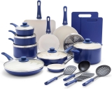 GreenLife Soft Grip Healthy Ceramic Nonstick 23 Piece Kitchen Cookware Pots and Frying Sauce Saute…