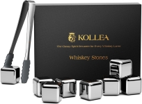 Kollea Whiskey Stones, 8 Packs Stainless Steel Whiskey Chilling Rocks, Reusable Ice Cube for…
