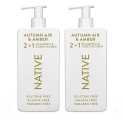 Native 2-in-1 Shampoo & Conditioner – Autumn Air & Amber – Naturally Derived Ingredients, Silicone-Free, Sulfate-Free, Paraben-Free, Strengthening Hair Care | Fall Seasonal Bundle 16.5 oz – 2 Pk @ $10.99