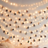 50 LEDs 50 Photo Clips String Light Battery Powered